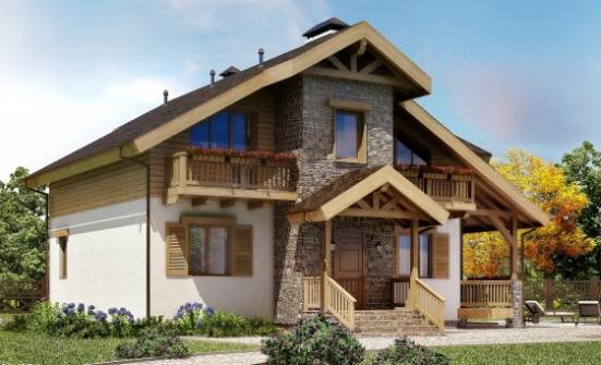 150-004-П Проект двухэтажного дома с мансардой, бюджетный домик из теплоблока Кемь | Проекты домов от House Expert