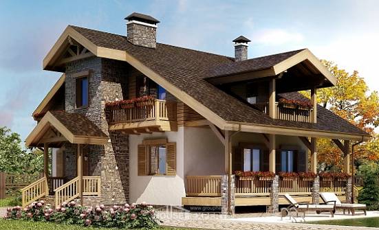 150-004-П Проект двухэтажного дома с мансардой, бюджетный домик из теплоблока Кемь | Проекты домов от House Expert