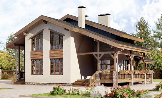 240-003-П Проект двухэтажного дома с мансардой, уютный домик из кирпича Кондопога | Проекты домов от House Expert