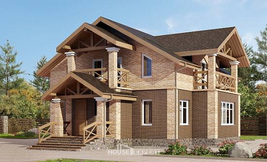 160-014-П Проект двухэтажного дома, скромный дом из бризолита Питкяранта | Проекты домов от House Expert