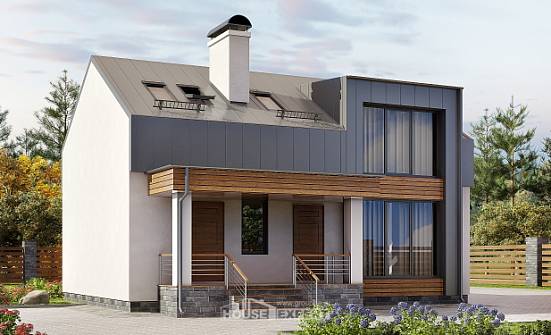 120-004-П Проект двухэтажного дома мансардой, бюджетный загородный дом из поризованных блоков Суоярви | Проекты домов от House Expert