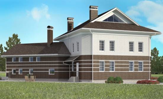 410-001-П Проект двухэтажного дома и гаражом, огромный загородный дом из кирпича Суоярви | Проекты домов от House Expert