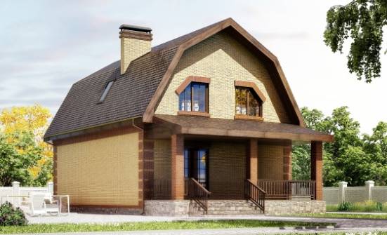 130-005-Л Проект двухэтажного дома мансардой, небольшой дом из газобетона Суоярви | Проекты домов от House Expert