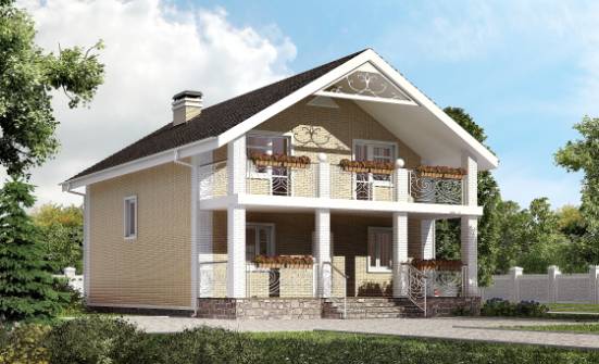 150-007-Л Проект двухэтажного дома с мансардой, небольшой дом из теплоблока Сортавала | Проекты домов от House Expert