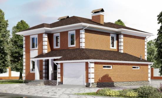 220-004-Л Проект двухэтажного дома, гараж, классический дом из кирпича Суоярви | Проекты домов от House Expert