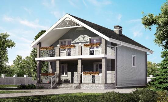 150-007-П Проект двухэтажного дома мансардой, небольшой коттедж из теплоблока Костомукша | Проекты домов от House Expert