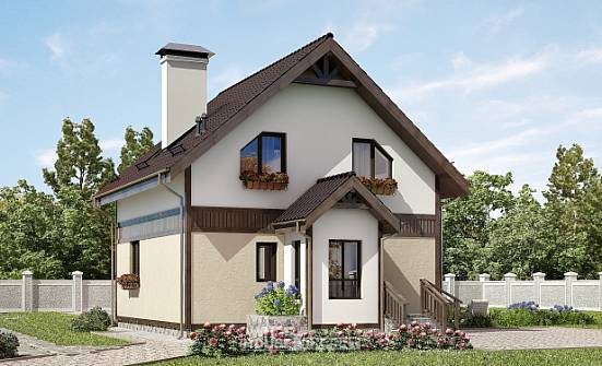 105-001-П Проект двухэтажного дома мансардой, небольшой коттедж из газобетона Лахденпохья | Проекты домов от House Expert