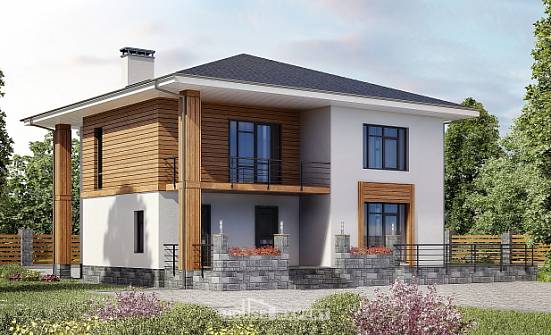 180-015-П Проект двухэтажного дома, бюджетный загородный дом из газобетона Сегежа | Проекты домов от House Expert