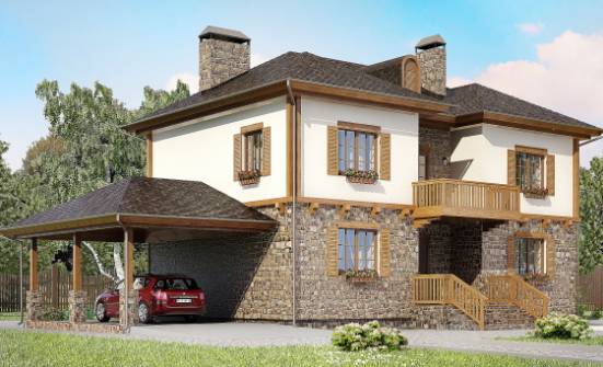 155-006-Л Проект двухэтажного дома, гараж, компактный домик из поризованных блоков Олонец | Проекты домов от House Expert