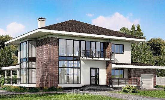 275-002-П Проект двухэтажного дома и гаражом, красивый дом из кирпича Кемь | Проекты домов от House Expert