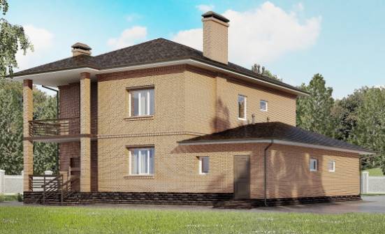 245-003-Л Проект двухэтажного дома, гараж, средний загородный дом из кирпича Костомукша | Проекты домов от House Expert