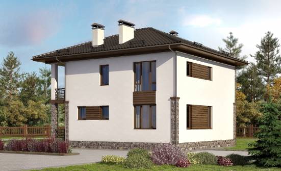 170-005-П Проект двухэтажного дома, скромный домик из поризованных блоков Суоярви | Проекты домов от House Expert