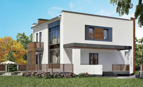 220-003-П Проект двухэтажного дома, гараж, современный коттедж из теплоблока Питкяранта | Проекты домов от House Expert