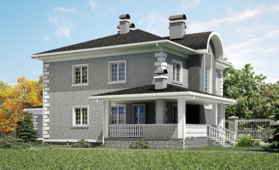245-004-Л Проект двухэтажного дома, гараж, красивый загородный дом из кирпича Питкяранта | Проекты домов от House Expert