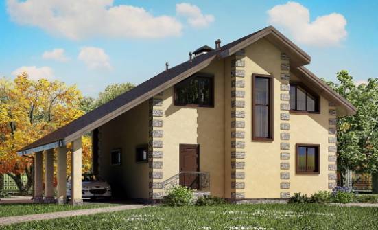 150-003-П Проект двухэтажного дома мансардой, гараж, простой дом из газосиликатных блоков Кемь | Проекты домов от House Expert
