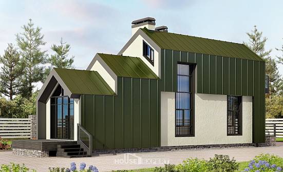 060-006-Л Проект двухэтажного дома с мансардой, компактный домик из теплоблока Олонец | Проекты домов от House Expert