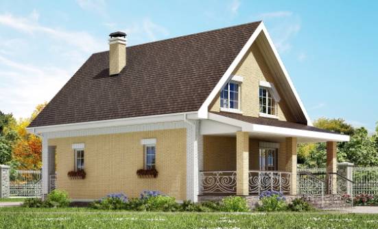 130-004-П Проект двухэтажного дома мансардой, простой домик из твинблока Кемь | Проекты домов от House Expert