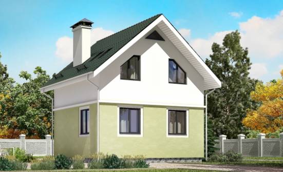 070-001-П Проект двухэтажного дома мансардный этаж, скромный загородный дом из пеноблока Кондопога | Проекты домов от House Expert