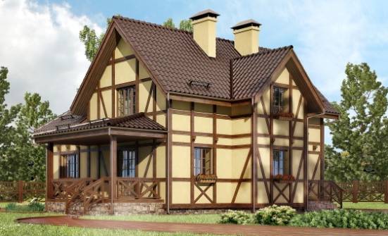 160-003-П Проект двухэтажного дома мансардой, классический домик из блока Костомукша | Проекты домов от House Expert