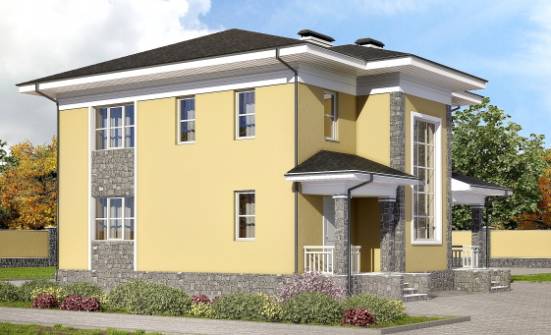 155-011-Л Проект двухэтажного дома, доступный загородный дом из бризолита Олонец | Проекты домов от House Expert