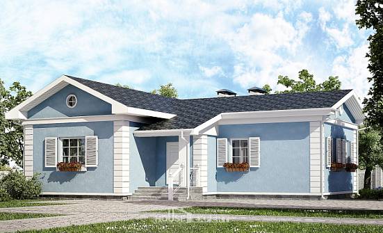 090-004-П Проект одноэтажного дома, скромный коттедж из пеноблока Питкяранта | Проекты домов от House Expert