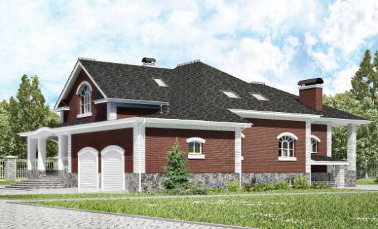 600-001-П Проект трехэтажного дома мансардой, гараж, классический загородный дом из поризованных блоков Питкяранта | Проекты домов от House Expert