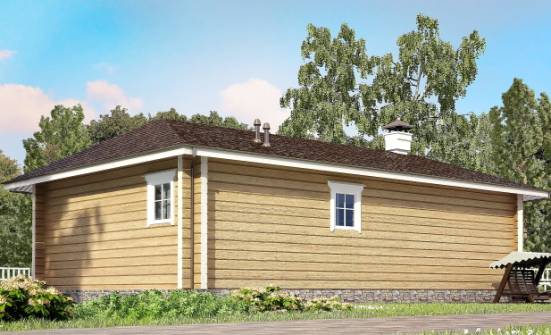 095-001-Л Проект одноэтажного дома, доступный домик из бревен Сегежа | Проекты одноэтажных домов от House Expert