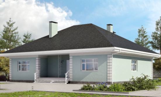 135-003-Л Проект одноэтажного дома, уютный дом из арболита Лахденпохья | Проекты домов от House Expert