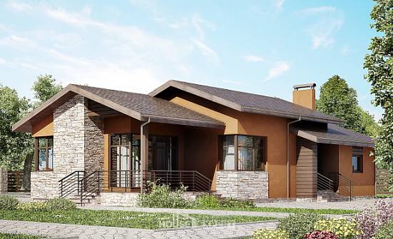130-007-П Проект одноэтажного дома, простой дом из пеноблока Сегежа | Проекты домов от House Expert