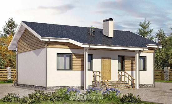 080-004-П Проект одноэтажного дома, маленький дом из пеноблока Суоярви | Проекты домов от House Expert