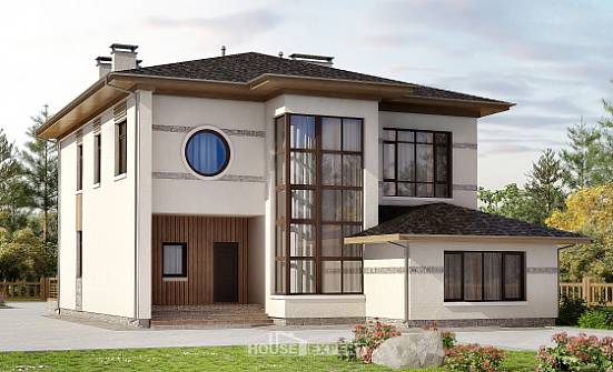 345-001-П Проект двухэтажного дома, большой домик из теплоблока Петрозаводск | Проекты домов от House Expert