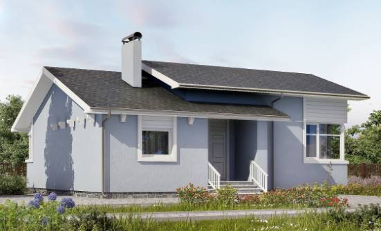 110-003-Л Проект одноэтажного дома, доступный коттедж из пеноблока Олонец | Проекты одноэтажных домов от House Expert