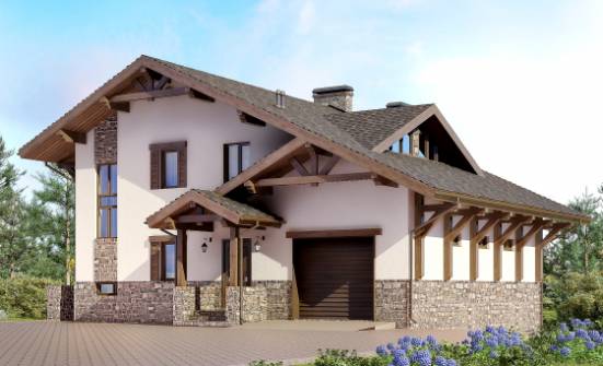 305-002-Л Проект трехэтажного дома с мансардой, огромный загородный дом из кирпича Питкяранта | Проекты домов от House Expert
