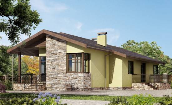 130-007-Л Проект одноэтажного дома, бюджетный коттедж из поризованных блоков Костомукша | Проекты домов от House Expert