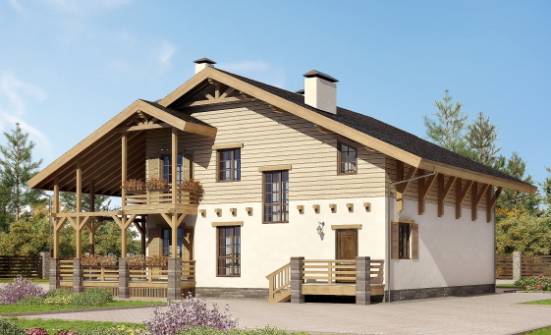 260-001-Л Проект двухэтажного дома мансардой, большой загородный дом из кирпича Суоярви | Проекты домов от House Expert