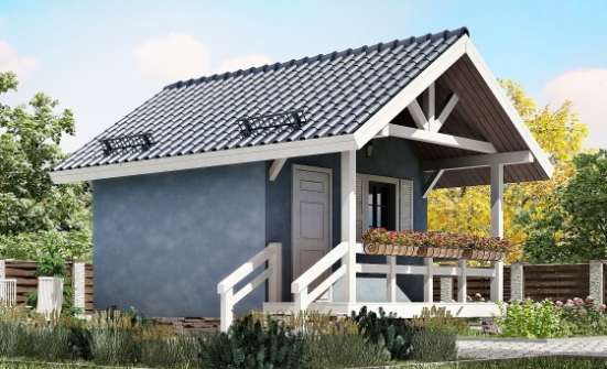 020-001-Л Проект одноэтажного дома, современный домик из бревен Лахденпохья | Проекты домов от House Expert
