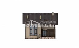 140-005-Л Проект двухэтажного дома с мансардой, классический домик из газобетона Питкяранта, House Expert