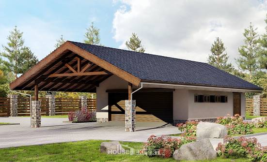 060-005-П Проект гаража из кирпича Олонец | Проекты домов от House Expert