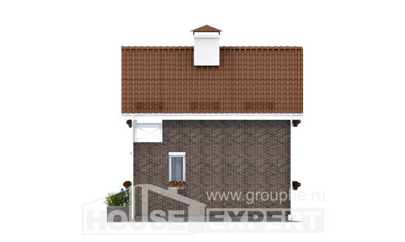 045-001-Л Проект двухэтажного дома с мансардным этажом, маленький коттедж из теплоблока Сортавала, House Expert