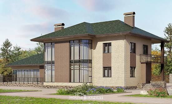 305-003-П Проект двухэтажного дома, красивый коттедж из пеноблока Суоярви | Проекты домов от House Expert
