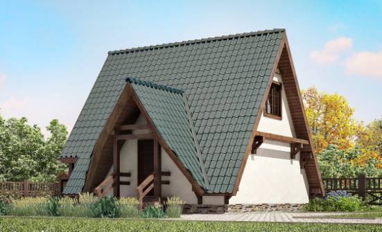 070-003-П Проект двухэтажного дома мансардой, современный домик из бревен Петрозаводск | Проекты домов от House Expert