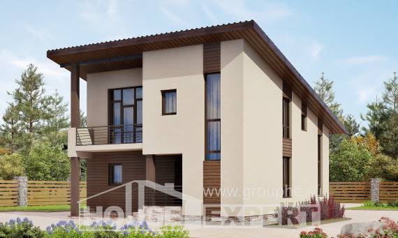 140-005-Л Проект двухэтажного дома с мансардой, экономичный коттедж из газосиликатных блоков, Суоярви