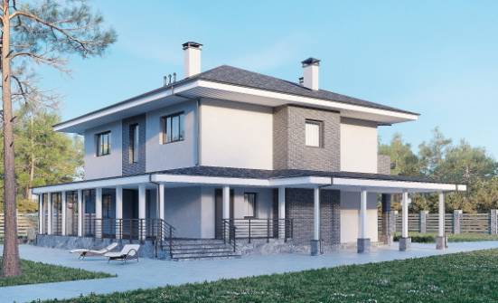 250-004-Л Проект двухэтажного дома, классический дом из газобетона Костомукша | Проекты домов от House Expert
