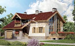 165-002-П Проект двухэтажного дома с мансардным этажом, гараж, компактный загородный дом из блока Сегежа, House Expert