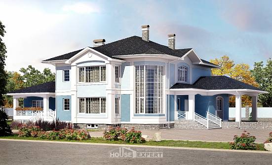 620-001-П Проект трехэтажного дома и гаражом, уютный дом из керамзитобетонных блоков Кемь | Проекты домов от House Expert
