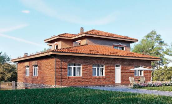 380-002-Л Проект трехэтажного дома и гаражом, красивый дом из кирпича Сегежа | Проекты домов от House Expert