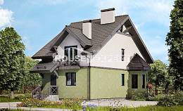 120-003-П Проект двухэтажного дома мансардой, экономичный загородный дом из твинблока Олонец, House Expert