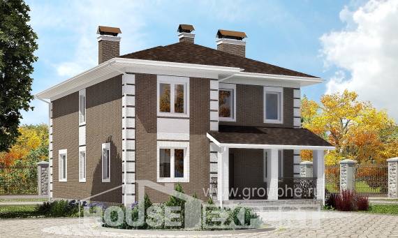 185-002-П Проект двухэтажного дома, экономичный дом из бризолита Петрозаводск, House Expert