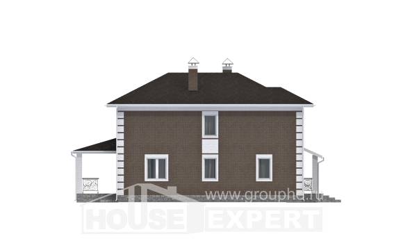 185-002-П Проект двухэтажного дома, доступный загородный дом из арболита Сортавала, House Expert