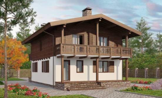 150-016-Л Проект двухэтажного дома с мансардой, красивый домик из твинблока Костомукша | Проекты домов от House Expert
